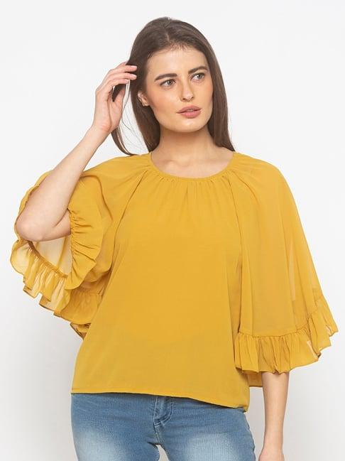 iti yellow regular fit top