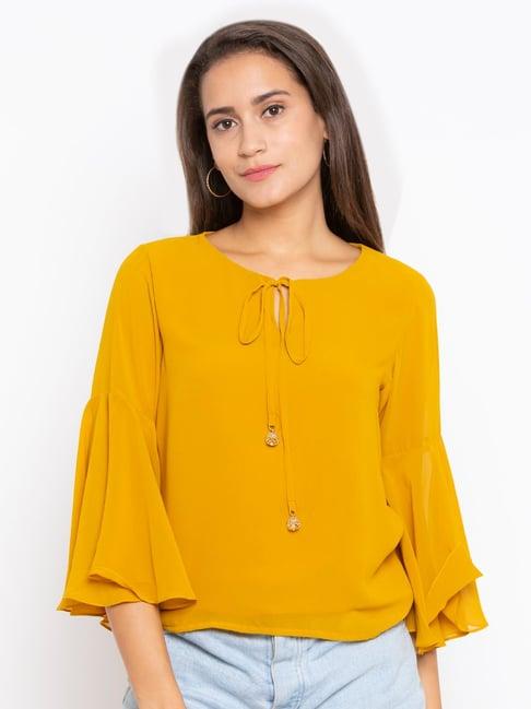 iti mustard regular fit top