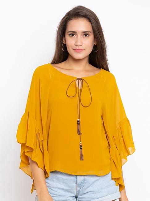 iti mustard regular fit top