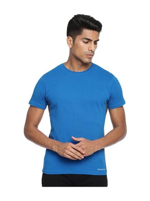 fruit of the loom dark blue short sleeves t-shirt