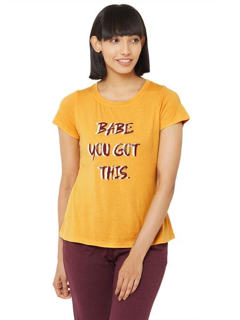 soie yellow printed t-shirt