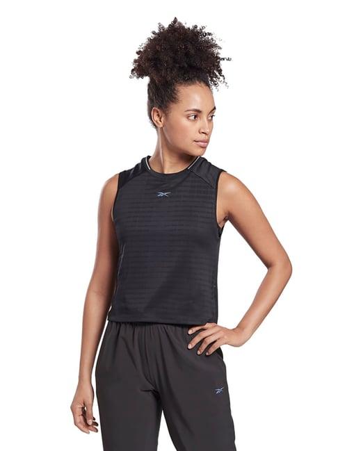 reebok black osr jacquard tank top