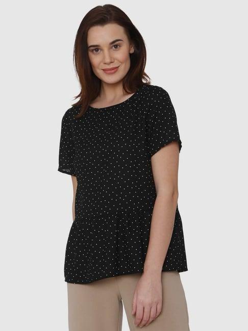 vero moda black print top