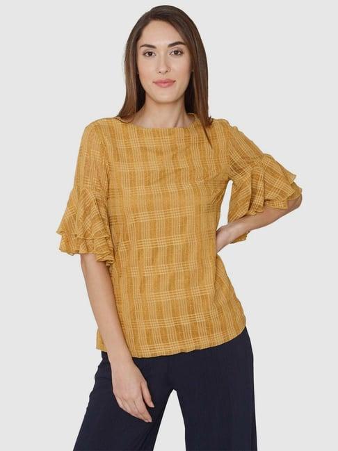 vero moda yellow solid top