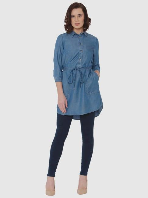 vero moda blue tencel tunic