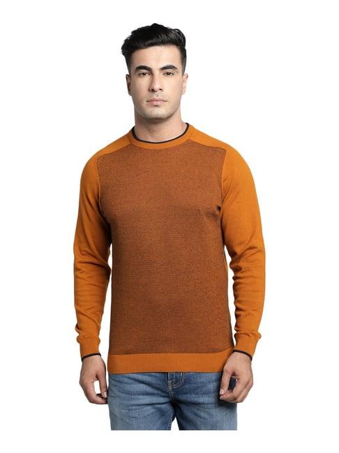 red tape tan round neck sweater