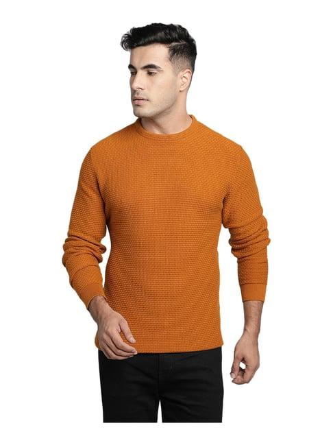 red tape tan round neck sweater