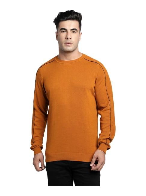 red tape tan round neck sweater