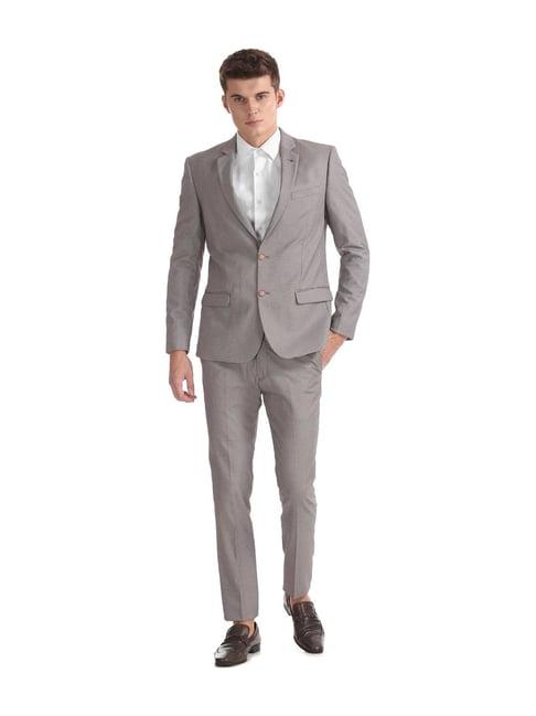 arrow grey textured two piece suit