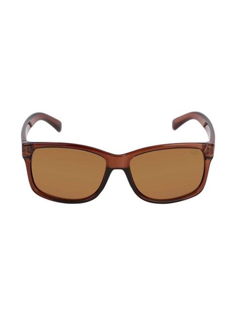 gio collection g9279brw brown rectangular sunglasses