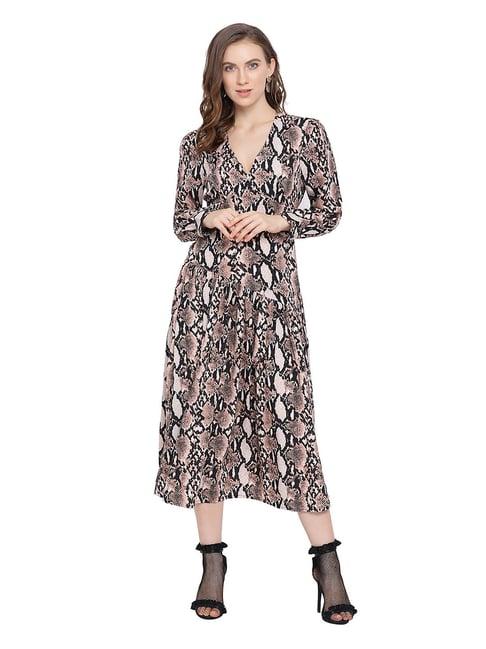 oxolloxo multicolor printed benni below knee dress