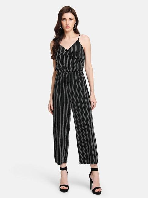 kazo black striped jumpsuit