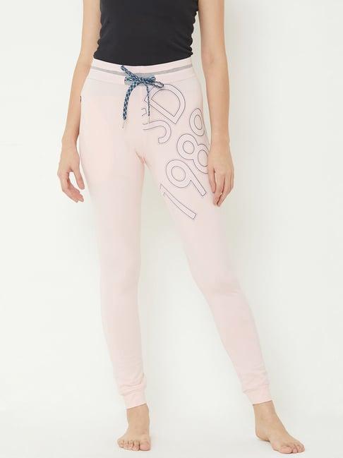 sweet dreams soft pink graphic print joggers