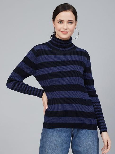 cayman denim blue & black striped pullover