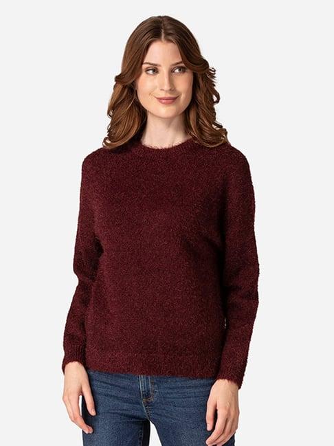 mode by red tape wine full sleeves sweater