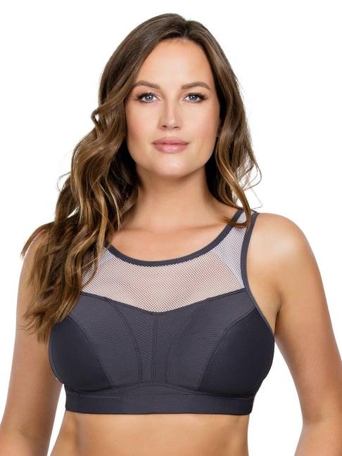 parfait grey non wired non padded sports bra