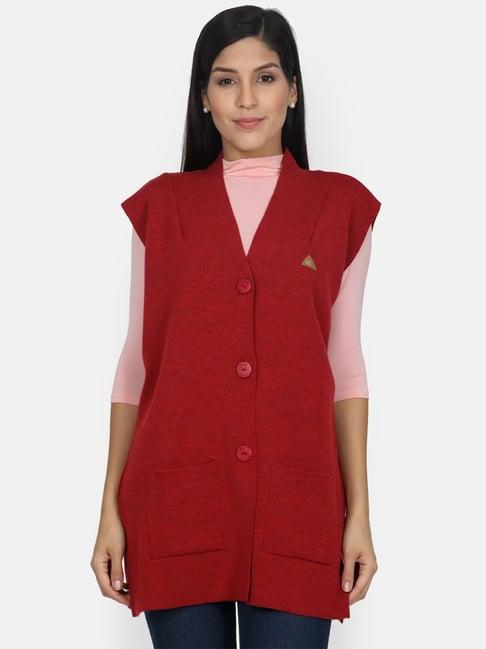 monte carlo red v neck cardigan