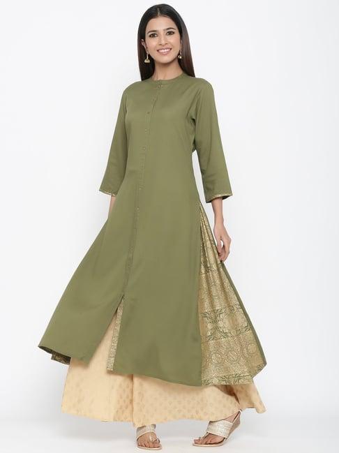 juniper olive rayon kurta