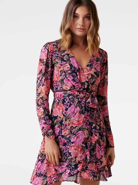 forever new magenta aura larissa ruched wrap dress