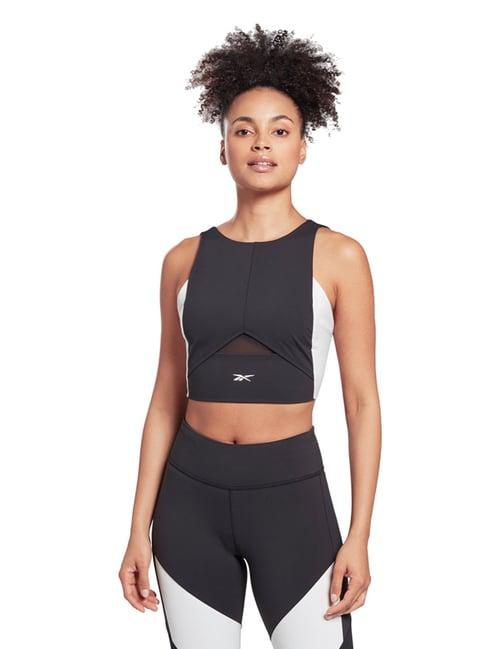 reebok black ts training crop top