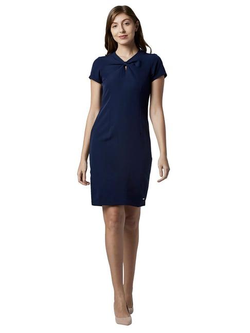 park avenue woman blue regular fit dress