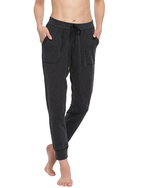 enamor charcoal melange textured lounge joggers