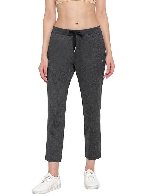 enamor black melange textured pants