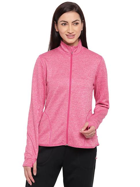 enamor magenta melange textured jacket