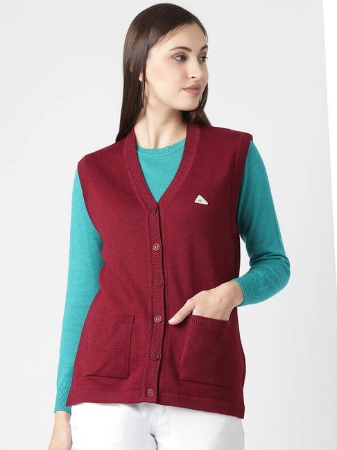 monte carlo red v neck cardigan