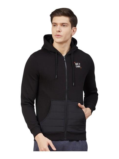 alcis black regular fit hooded sweatshirt