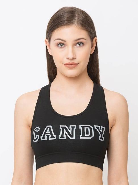 candyskin black non wired padded full coverage sports bra