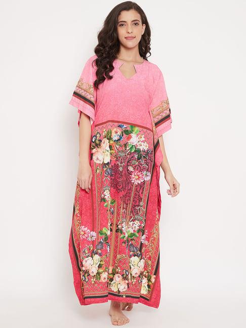 the kaftan company pink printed kaftan