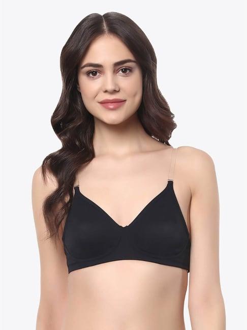 soie black non wired non padded half coverage multiway bra