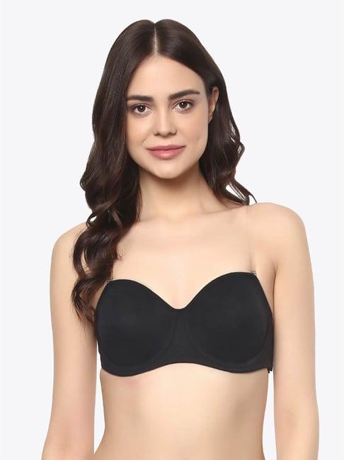 soie black under wired non padded half coverage balconette bra