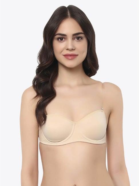 soie beige under wired non padded half coverage balconette bra