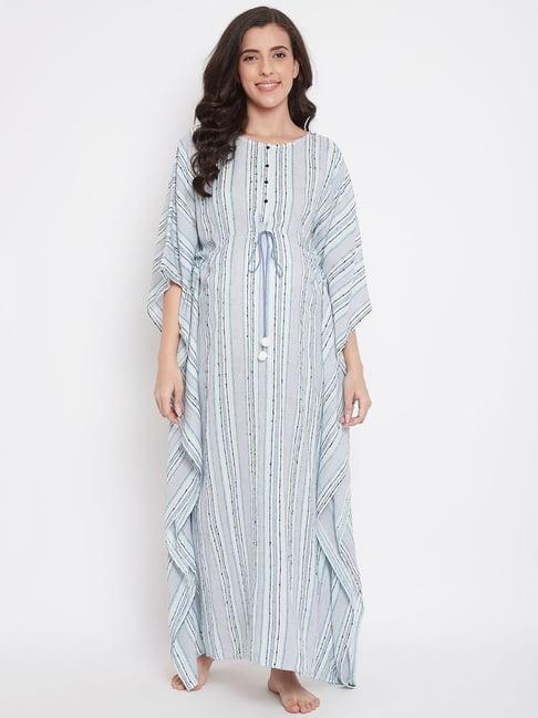 the kaftan company off white printed maternity kaftan