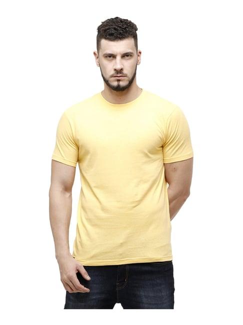 cavallo by linen club yellow contemporary fit t-shirt