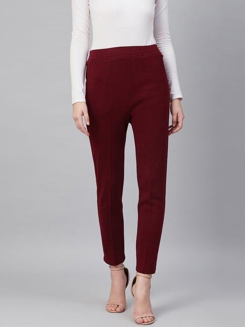 cayman maroon mid rise pants