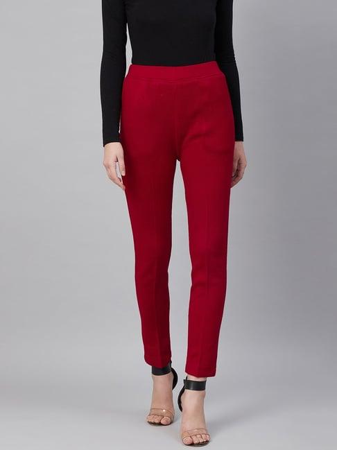 cayman red mid rise pants