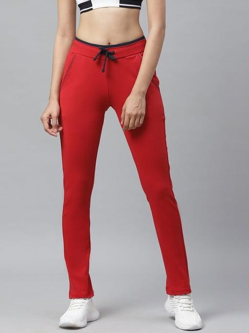 cayman red mid rise track pants