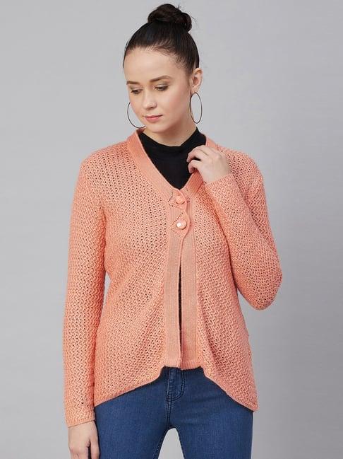 cayman peach full sleeves cardigan