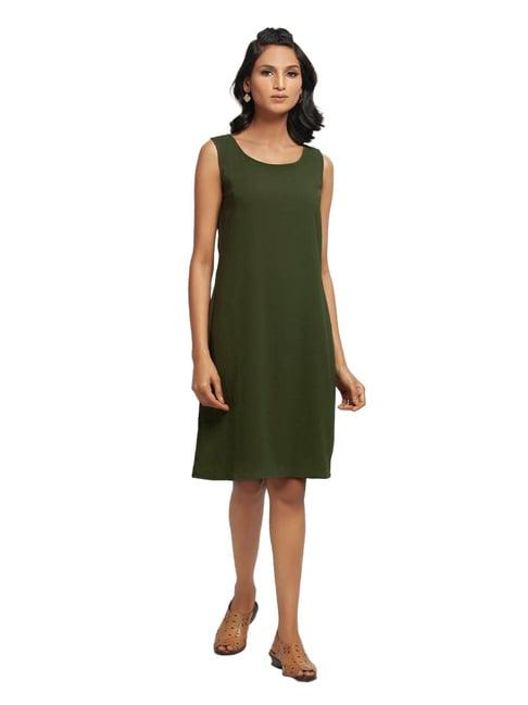 office & you green straight fit dress