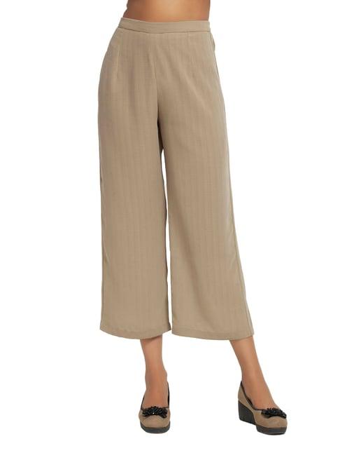 office & you beige mid rise palazzos