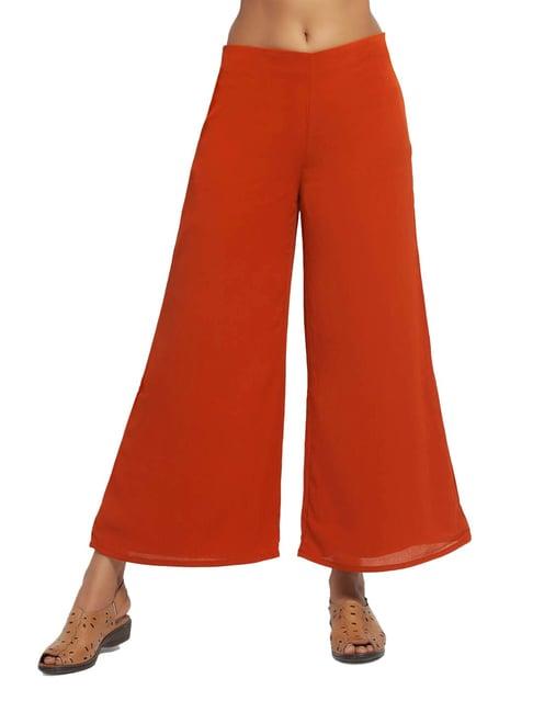 office & you orange mid rise palazzos