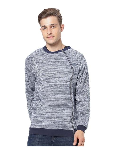 campus sutra light blue round neck sweatshirt