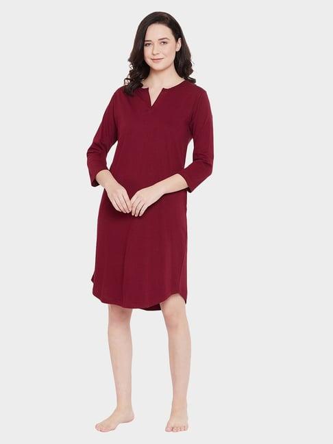 hypernation maroon a-line dress