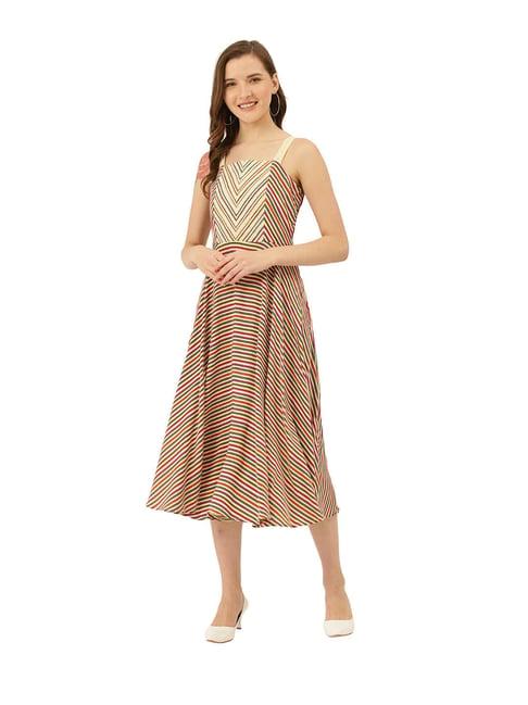 label ritu kumar multicolor striped a line dress