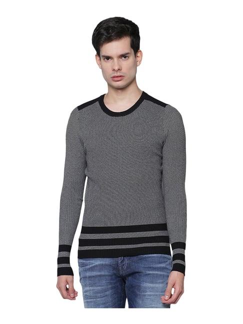 antony morato grey regular fit striped sweatshirt