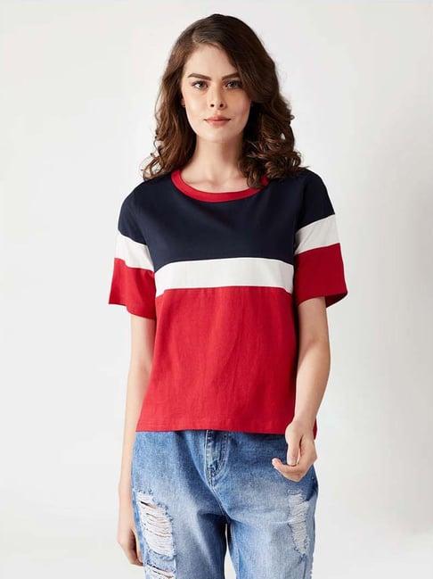 miss chase red & navy cotton t-shirt