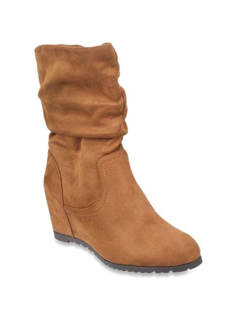 metro tan wedge booties